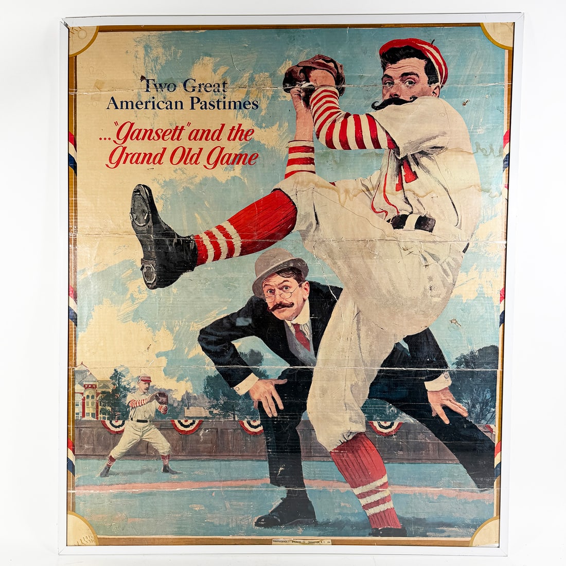Two Great American Pastimes GANSETT AND THE GRAND OLD GAME Baseball Red Stockings Norman Rockwell: Brewer/Business Name: Narragansett Brewing Co., Cranston, Rhode Island Manufacturer/Plant: See comments/description Date of manufac