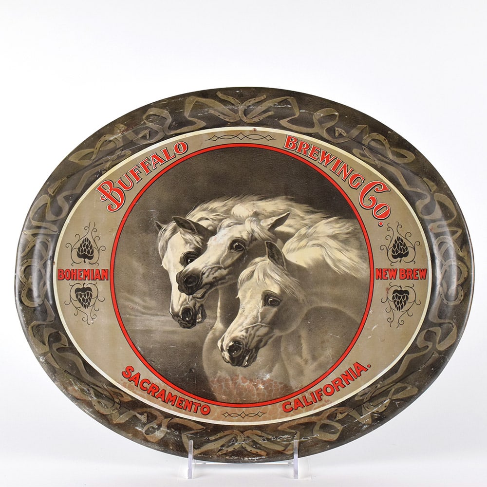 Buffalo Brewing Pre-Prohibition Serving Tray PHAROAHS HORSES (1 of 2)