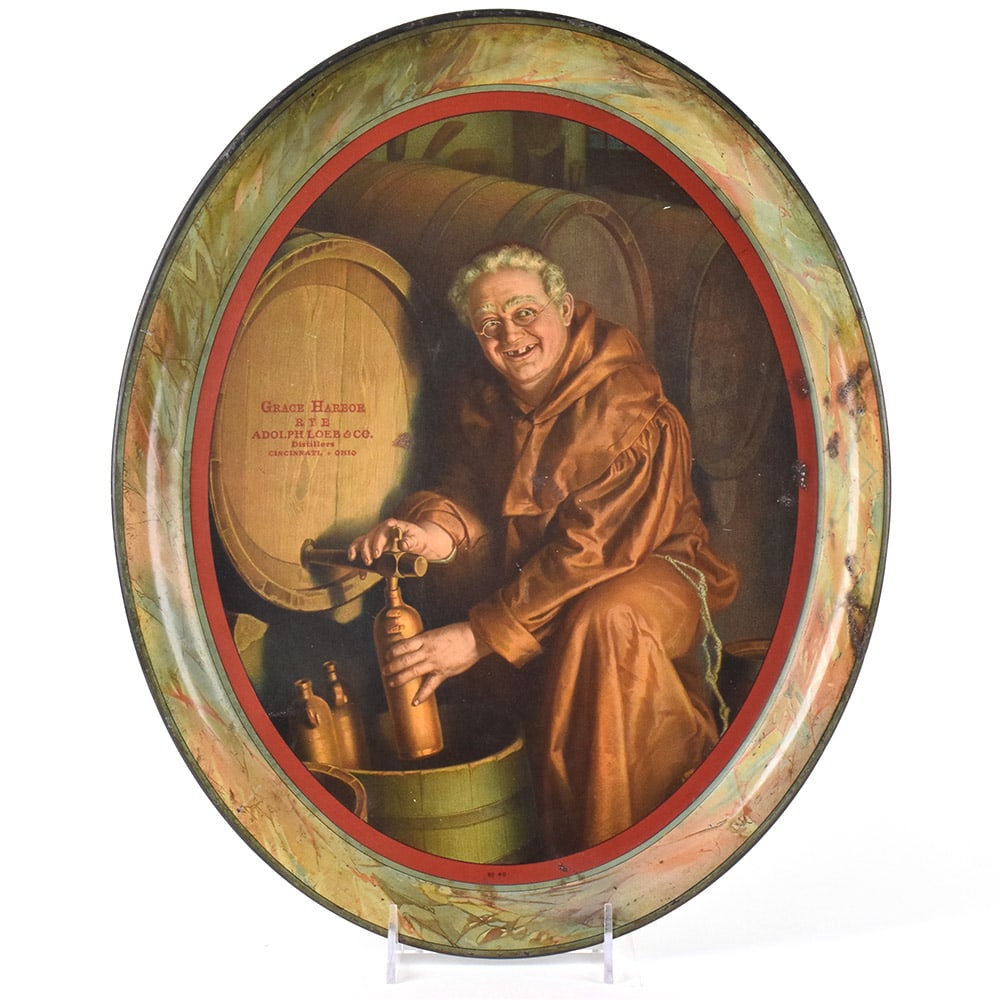 Grace Harbor Rye Pre-Pro Tray STOCK DRUNK MONK: Brewer/Business Name: Adolph Loeb & Co. Distillers, Cincinnati, Ohio Manufacturer/Plant: Meek and Beach Co.Coshoncton OHDate of manufacture