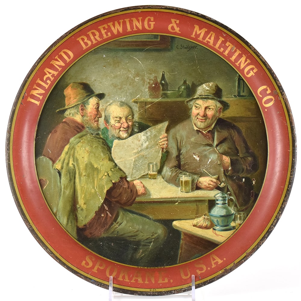 Inland Brewing and Malting Pre-Pro Serving Tray OLD FRIENDS: Brewer/Business Name: Inland Brewing & Malting Co., Spokane, Washington Manufacturer/Plant: Meek Co.Date of manufacture: