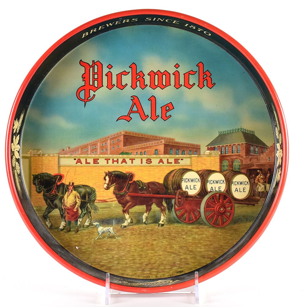 Pickwick Ale 1930s Serving Tray HORSES WAGON EXCELLENT (1 of 2)