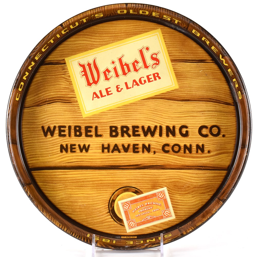 Weibels Ale Lager Woodgrain Certificate Tray SCARCE EXCELLENT (1 of 2)