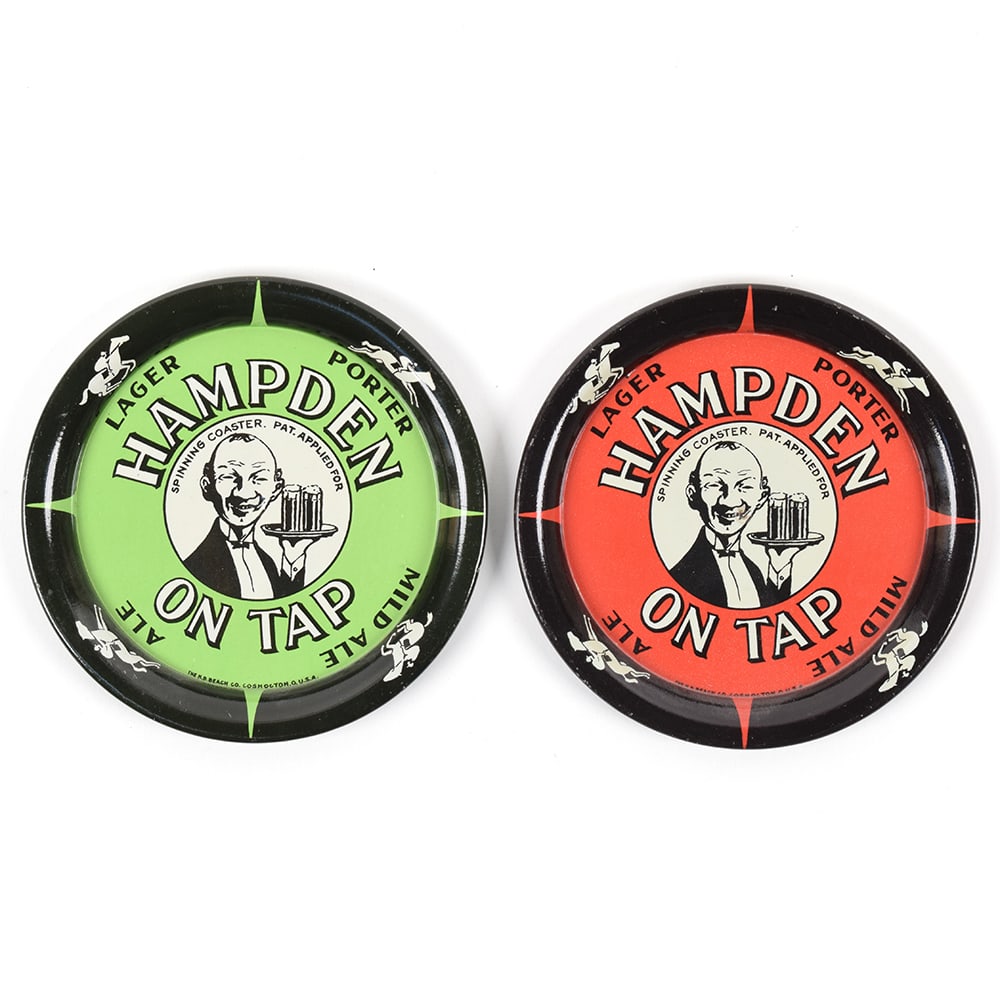 Hampden ON TAP GREEN and RED Tip Tray PAIR MINTY (1 of 2)