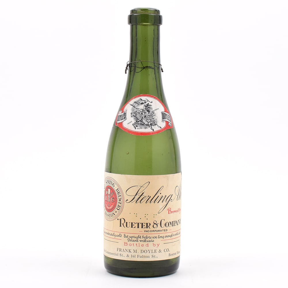 Rueter and Co Sterling Ale Pre-Prohibition Bottle BOSTON SHARP: Brewer/Business Name: Rueter & Co. Highland Spring Brewery, Boston, Massachusetts Manufacturer/Plant: UnknownDate of manufacture: