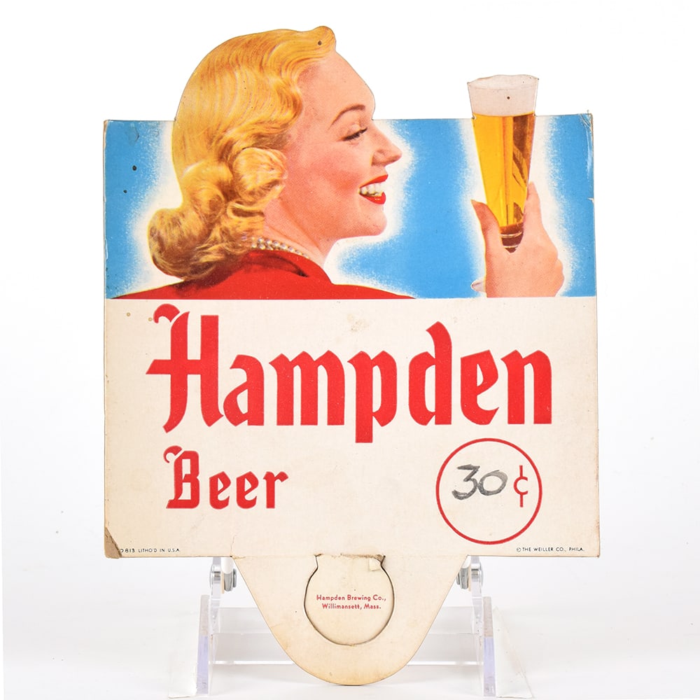 Hampden Beer Bottle Topper 1952 RARE: Brewer/Business Name: Hampden Brewing Co., Willimansett, Massachusetts Manufacturer/Plant: See comments/description Date of manufac
