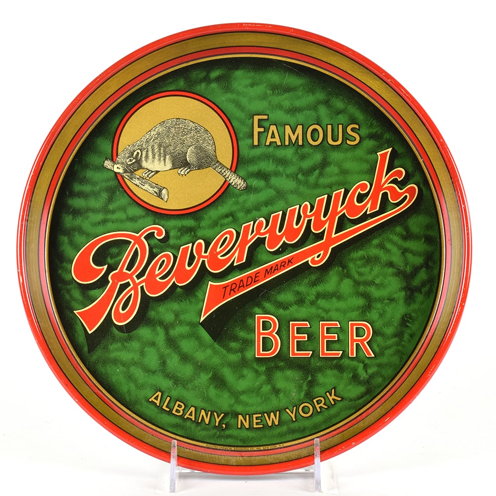 Beverwyck Beer 1930s Serving Tray BEAVER: Brewer/Business Name: Beverwyck Breweries Inc., Albany, New York Manufacturer/Plant: Electro-Chemical Engraving Co.Date of manufacture:
