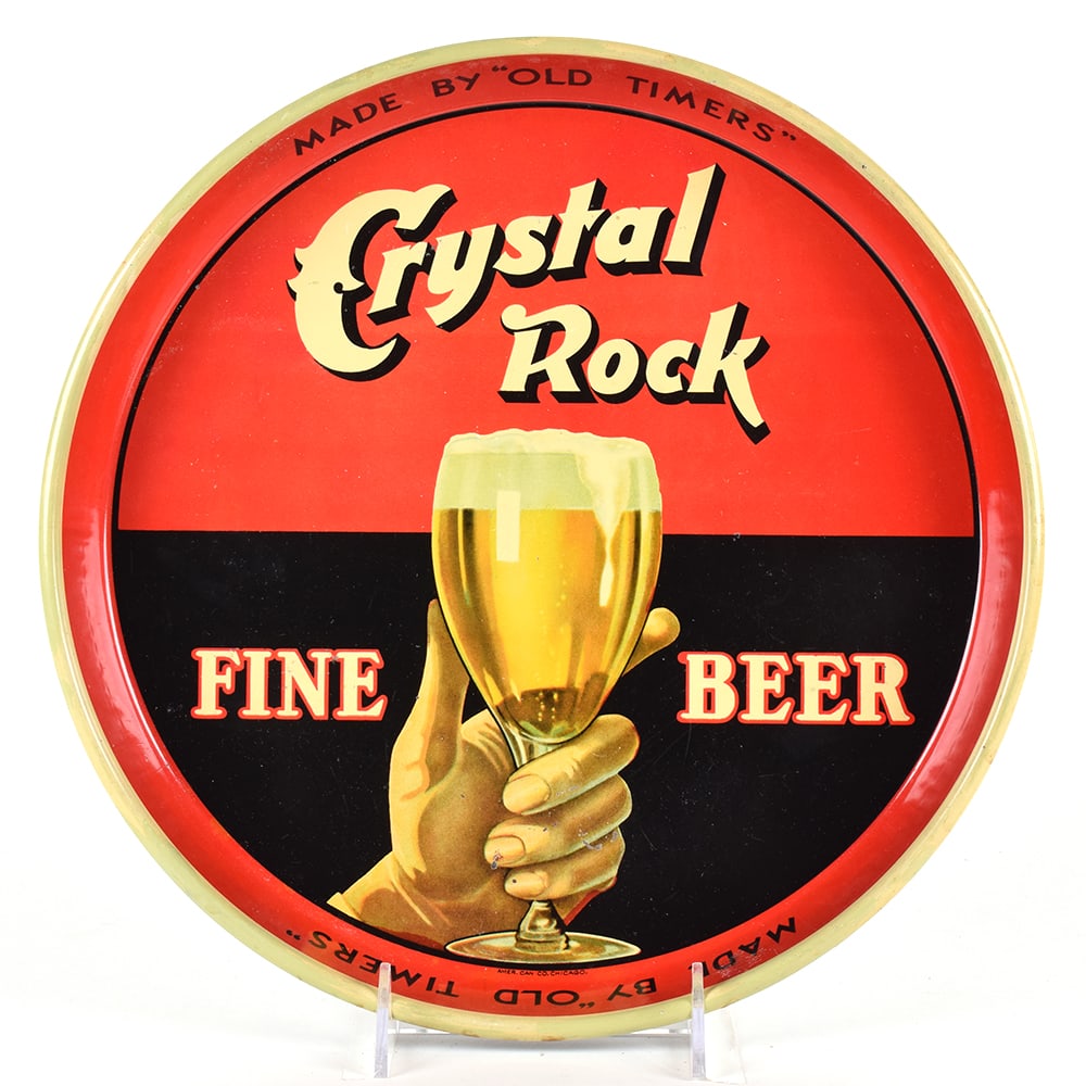 Crystal Rock Beer 1940s Serving Tray: Brewer/Business Name: Cleveland-Sandusky Brewing Co., Cleveland, Ohio Manufacturer/Plant: American Can Co.Date of manufacture: