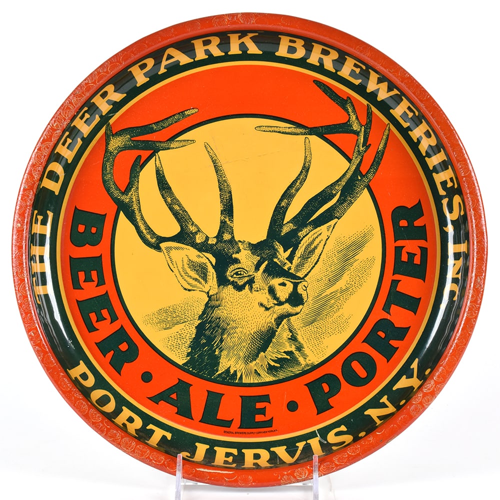 Deer Park Beer-Ale-Porter 1930s Serving Tray: Brewer/Business Name: Deer Park Breweries Inc., Port Jervis, New York Manufacturer/Plant: See comments/descriptionDate of manufacture: