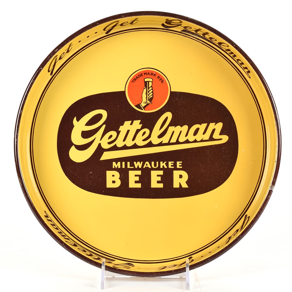 Gettelman Milwaukee Beer 1930s Serving Tray: Brewer/Business Name: A. Gettelman Brewing Co., Milwaukee, Wisconsin Manufacturer/Plant: Unknown Date of manufacture: circa 1930s Contents/Type: N/A Dimensions: 12 inches. Comments/description: