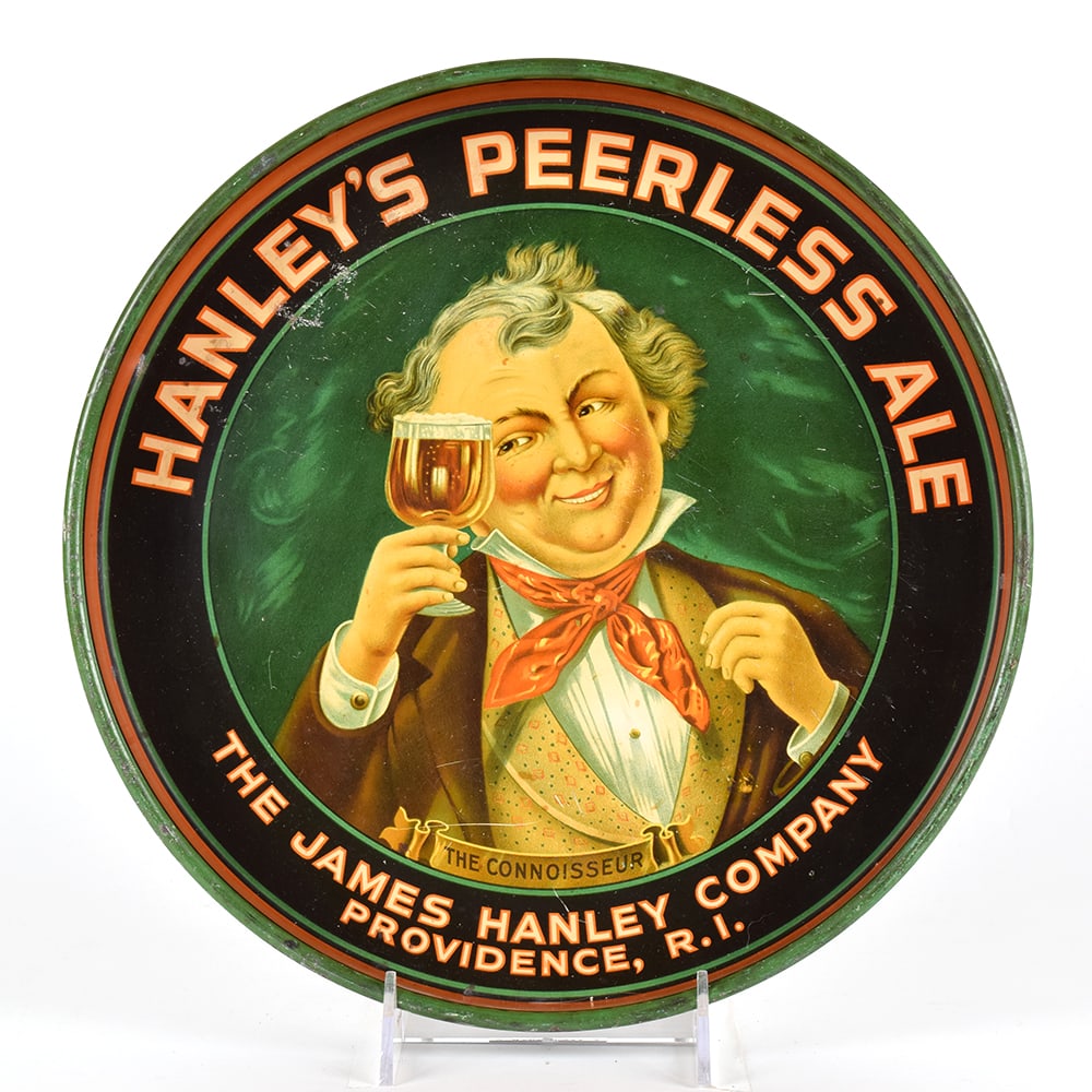 Hanleys Peerless Ale 1930s Serving Tray CONNOISSEUR: Brewer/Business Name: James Hanley Company, Providence, Rhode Island Manufacturer/Plant: Electro-Chemical Engraving Co.Date of manufacture: