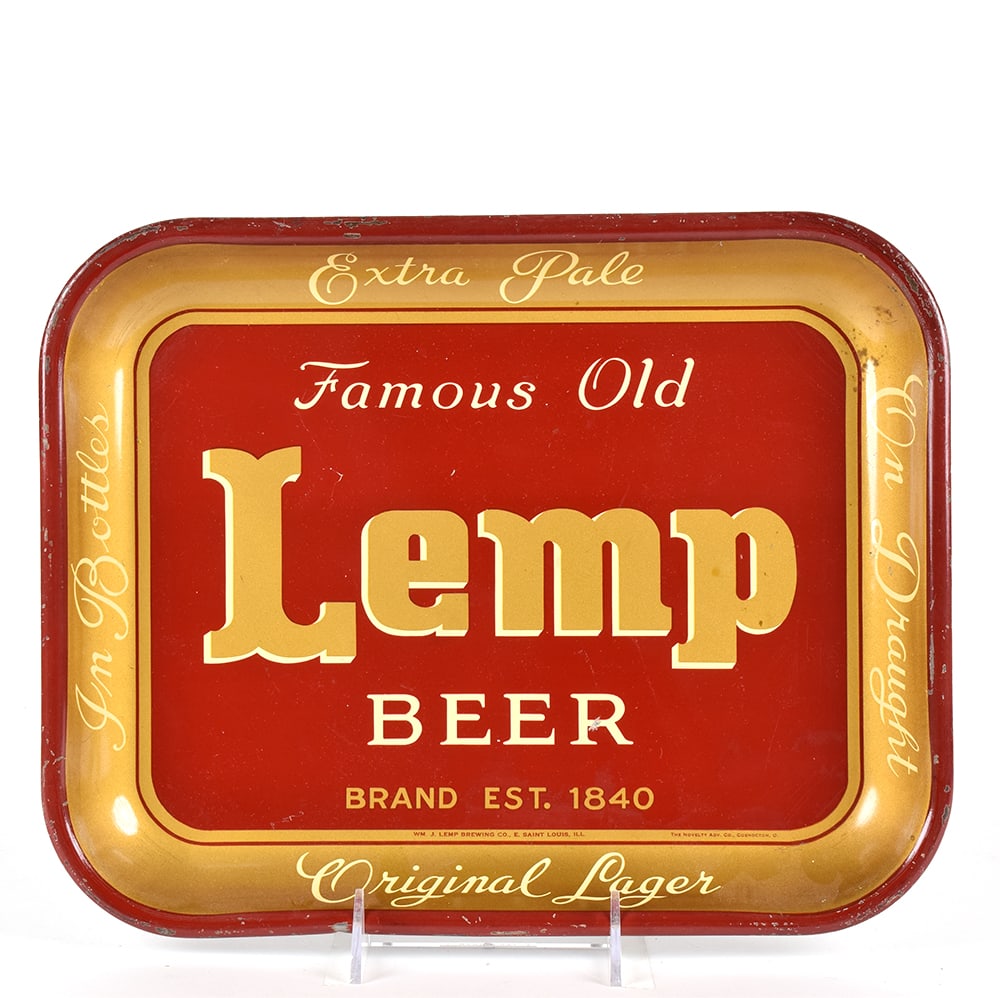 Lemp Beer 1940s Serving Tray: Brewer/Business Name: Wm. J. Lemp Brewing Co., East St. Louis, Missouri Manufacturer/Plant: Novelty Advertising Co., Coshocton, OhioDate of