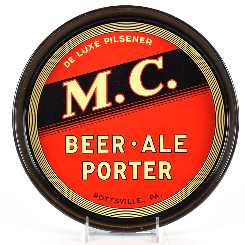 M C Mount Carbon Beer-Ale-Porter 1930s Serving Tray: Brewer/Business Name: Mount Carbon Brewery, Pottsville, Pennsylvania Manufacturer/Plant: UnknownDate of manufacture: