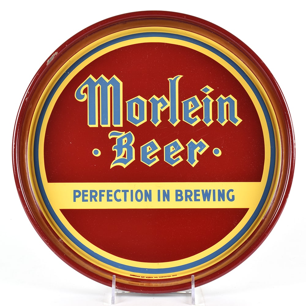 Morlein Beer 1940s Serving Tray NEAR MINT: Brewer/Business Name: Burton Brewing. Paterson, New Jersey Manufacturer/Plant: American Art WorksDate of manufacture: