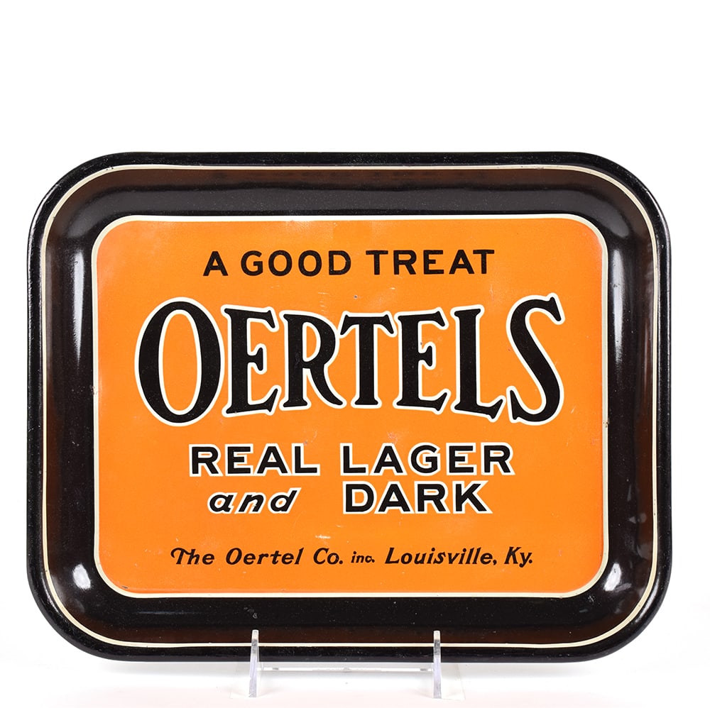Oertels Lager and Dark Beer 1930s Serving Tray: Brewer/Business Name: Oertel Brewing Co., Louisville, Kentucky Manufacturer/Plant: Unknown Date of manufacture: circa 1930s Contents/Type: N/A Dimensions: 13 w x 10-3/4 h. Comments/description: