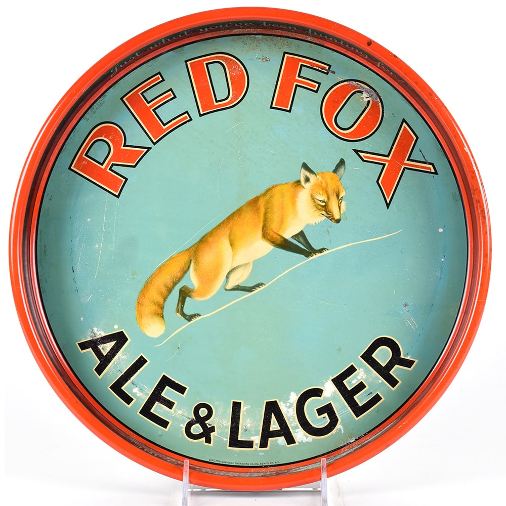 Red Fox Ale-Lager 1940s Serving Tray SCARCE (1 of 2)