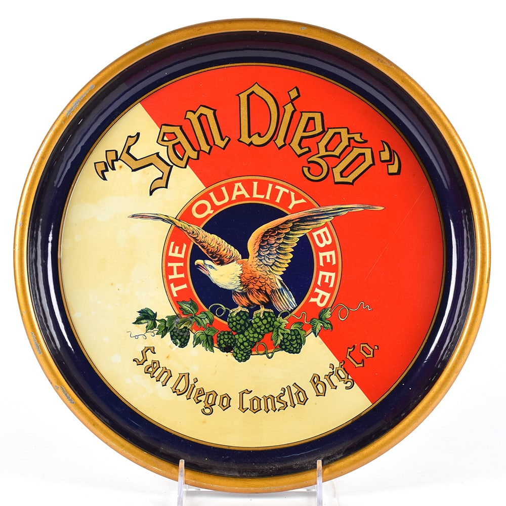 San Diego Beer Pre-Prohibition Serving Tray: Brewer/Business Name: San Diego Consolidated Brewing Co., San Diego, California Manufacturer/Plant: UnknownDate of manufacture: