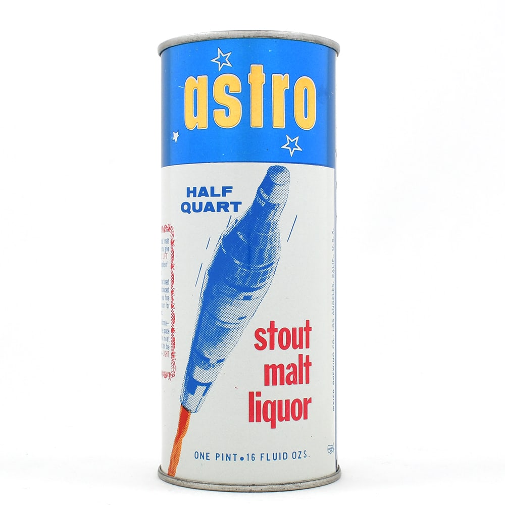 Astro Stout Malt Lager 16 Ounce INSERT JUICE TAB 138-17: Brewer/Business Name: Maier Brewing Co., Los Angeles, California Manufacturer/Plant: National Can Co. Date of manufacture: circa 1960s Canning Code: n/a USBC reference: 138-17 USBCOI reference: 