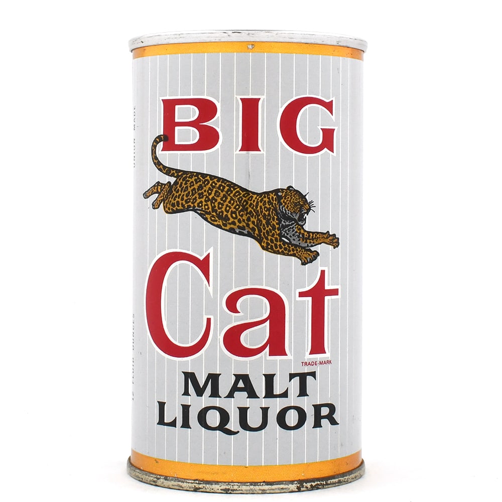 Big Cat Malt Liquor Zip Top PEORIA STOUT LID 39-30: Brewer/Business Name: Pabst Brewing Co., Peoria Heights, Illinois Manufacturer/Plant: Continental Can Co. Date of manufacture: circa 1960s Canning Code: n/a USBC reference: 39-30 USBCOI reference: 