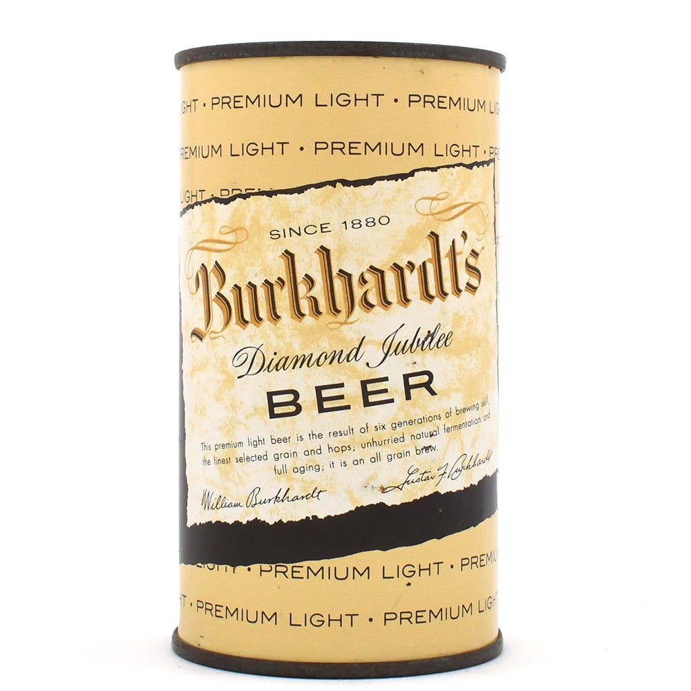 Burkhardts Diamond Jubilee Beer Flat Top OH TAX LID 47-10: Brewer/Business Name: Burkhardt Brewing Co., Akron, Ohio Manufacturer/Plant: Continental Can Co.Date of manufacture: