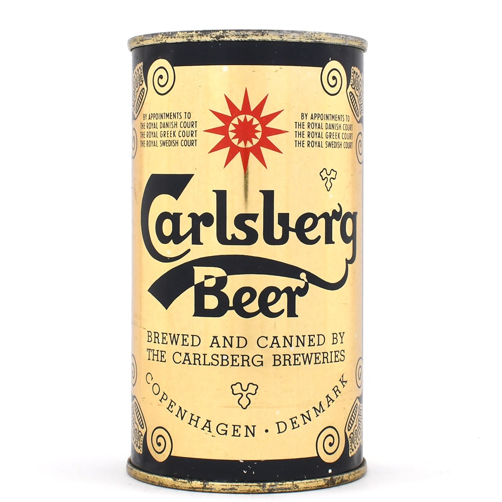 Carlsberg Beer Danish Flat Top CARLSBERG LID OUTSTANDING: Brewer/Business Name: Carlsberg Breweries, Copenhagen, Denmark, Non-U.S. (see comments/description) Manufacturer/Plant: Unknown Date of manufacture: circa 1960s Canning Code: n/a USBC reference: 