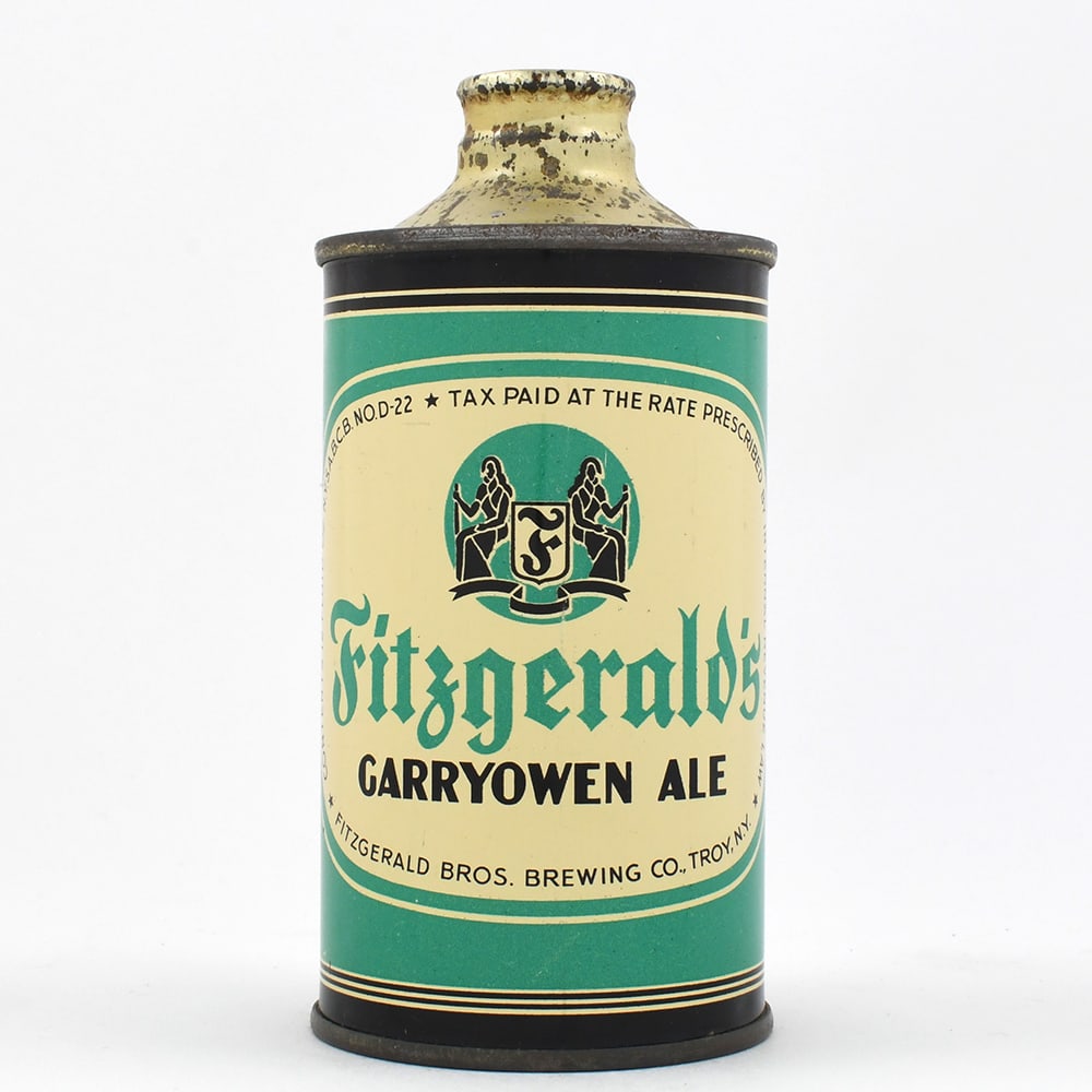 Fitzgeralds Garryowen Ale Cone Top CONCAVE BOTTOM 163-2: Brewer/Business Name: Fitzgerald Bros. Brewing Co., Troy, New York Manufacturer/Plant: Unknown Date of manufacture: