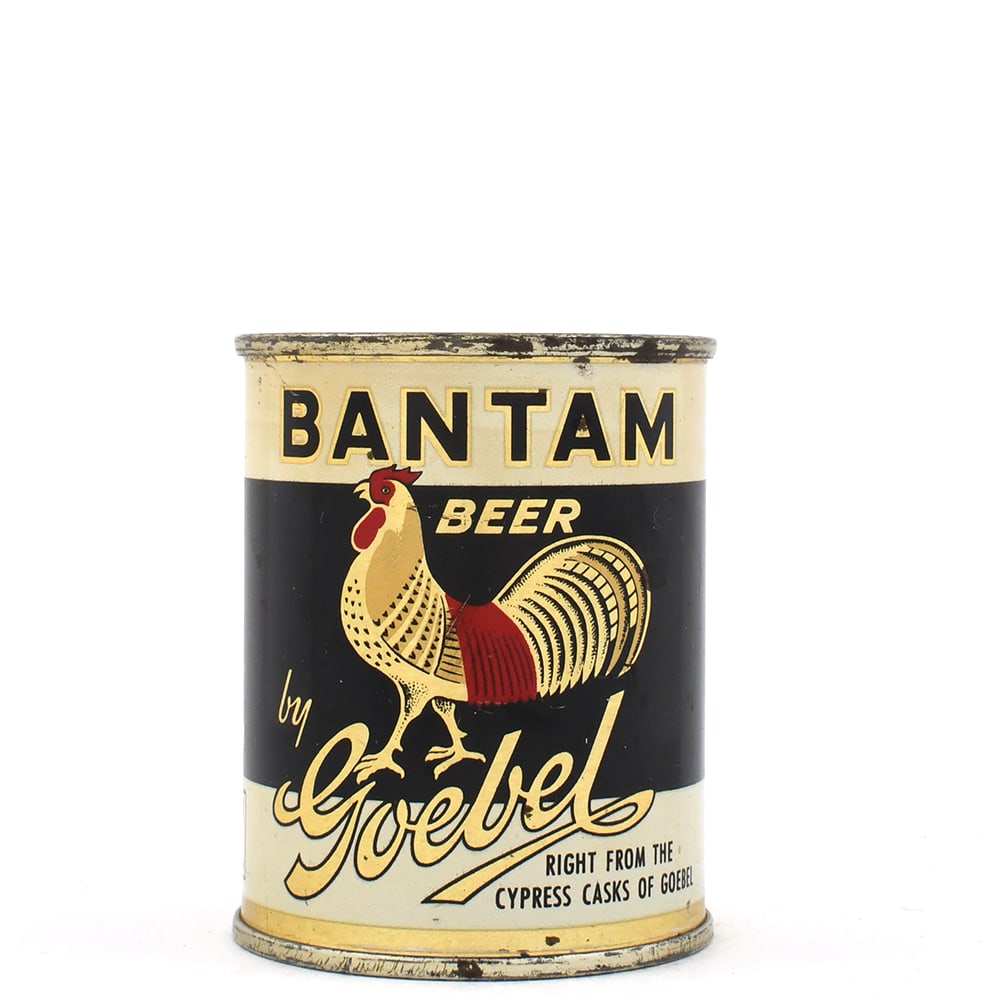 Goebel Bantam Beer 8 Ounce Flat Top CYPRUS CASKS EXTRA DRY KEGLINED STRIP 241-17: Brewer/Business Name: Goebel Brewing Co., Detroit, Michigan Manufacturer/Plant: American Can Co.Date of manufacture: