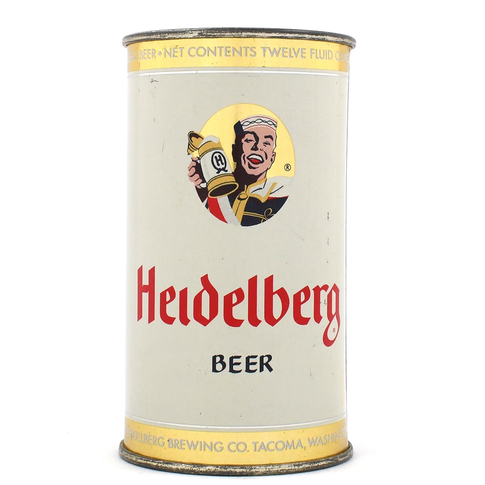 Heidelberg Beer Flat Top 81-14 MINTY: Brewer/Business Name: Heidelberg Brewing Co., Tacoma, Washington Manufacturer/Plant: American Can Co. Date of manufacture: circa 1950s Canning Code: n/a USBC reference: 81-14 USBCOI reference: 