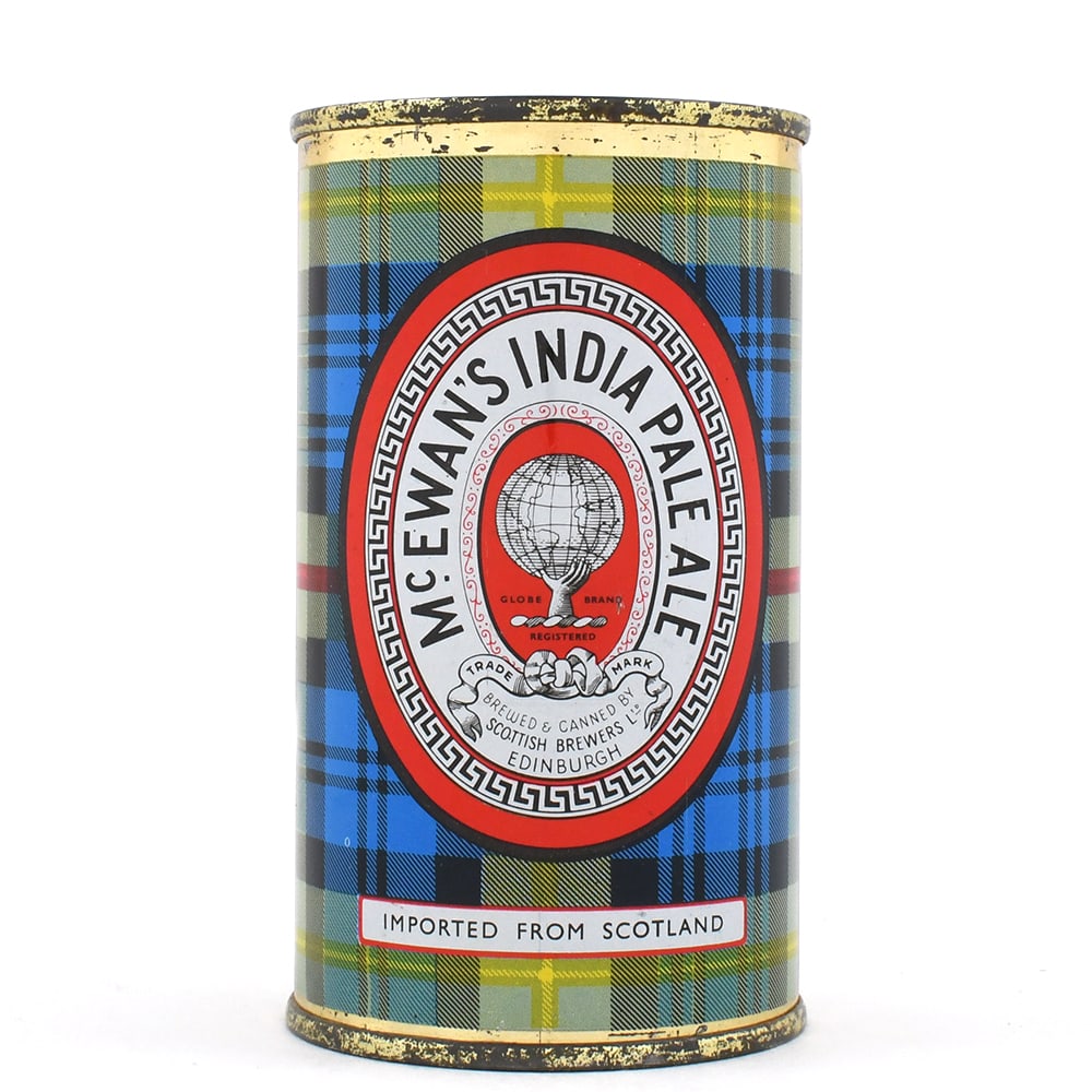 McEwans India Pale Ale Scottish Flat Top SHARP: Brewer/Business Name: Scottish Brewers Ltd., Edinburgh, Scotland, Non-U.S. (see comments/description) Manufacturer/Plant: UnknownDate of ma