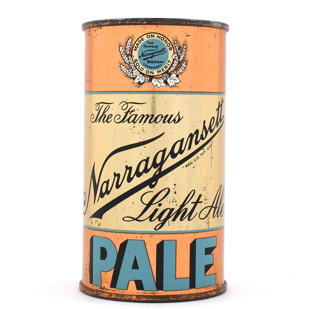 Narragansett Light Pale Ale Flat Top 101-14: Brewer/Business Name: Narragansett Brewing Co., Cranston, Rhode Island Manufacturer/Plant: American Can Co.Date of manufacture: