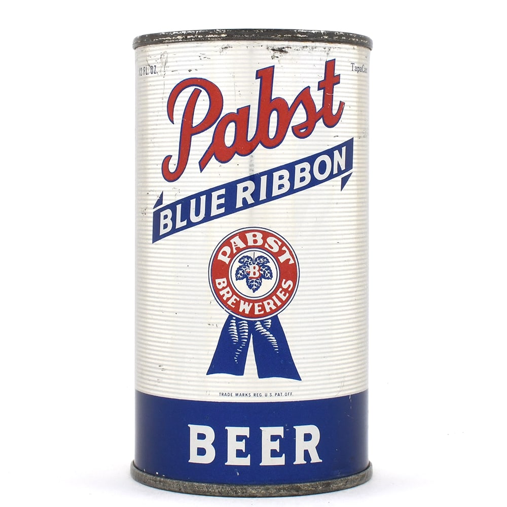 Pabst Blue Ribbon Beer Flat Top PEORIA SILVER PANELS 110-6: Brewer/Business Name: Pabst Brewing Co., Peoria Heights, Illinois Manufacturer/Plant: American Can Co.Date of manufacture: