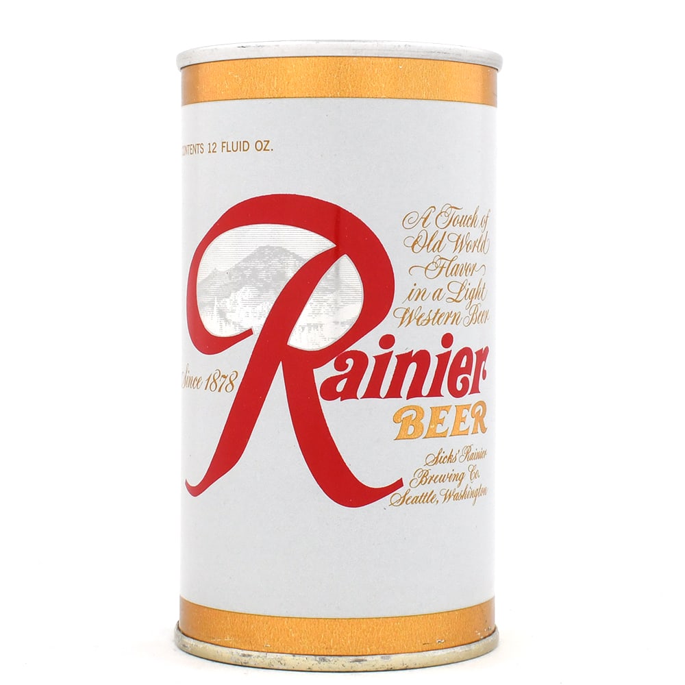 Rainier Beer Zip Top METALLIC SICKS RAINIER SEATTLE 111-35: Brewer/Business Name: Sicks Rainier Brewing Co., Seattle, Washington Manufacturer/Plant: Continental Can Co.Date of manufacture: