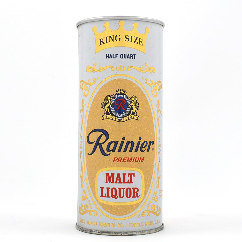 Rainier Premium Malt Liquor 16 Ounce Pull Tab RARE 162-19: Brewer/Business Name: Sicks Rainier Brewing Co., Seattle, Washington Manufacturer/Plant: American Can Co. Date of manufacture:
