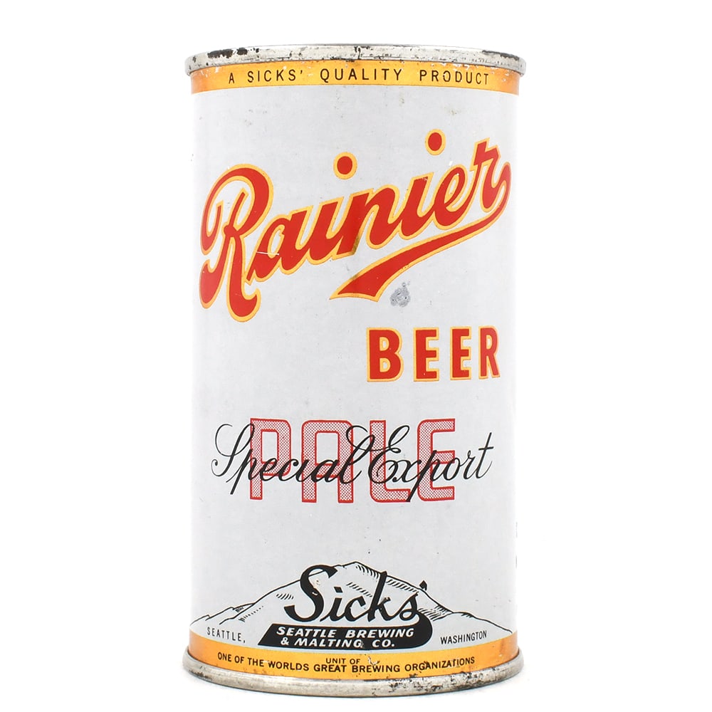 Rainier Special Export Pale Beer Instructional Flat Top SICKS SEATTLE 118-11 OI 704: Brewer/Business Name: Sicks Seattle Brewing & Malting Co., Seattle, Washington Manufacturer/Plant: American Can Co.Date of manufacture: