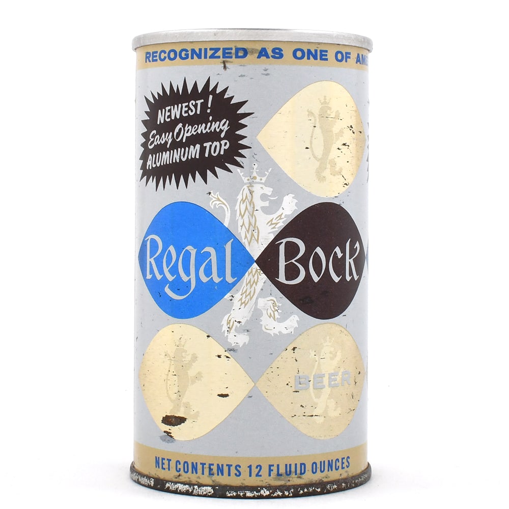 Regal Bock Beer Aluminum Soft Top Flat Top 121-21: Brewer/Business Name: Maier Brewing Co., Los Angeles, California Manufacturer/Plant: American Can Co.Date of manufacture:
