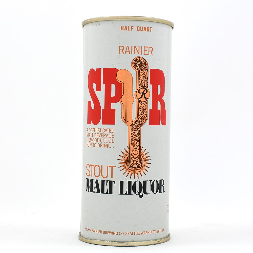 Spur Stout Malt Liquor 16 Ounce Pull Tab SOPHISTICATED RARE 167-29: Brewer/Business Name: Sicks Rainier Brewing Co., Seattle, Washington Manufacturer/Plant: American Can Co.Date of manufacture: