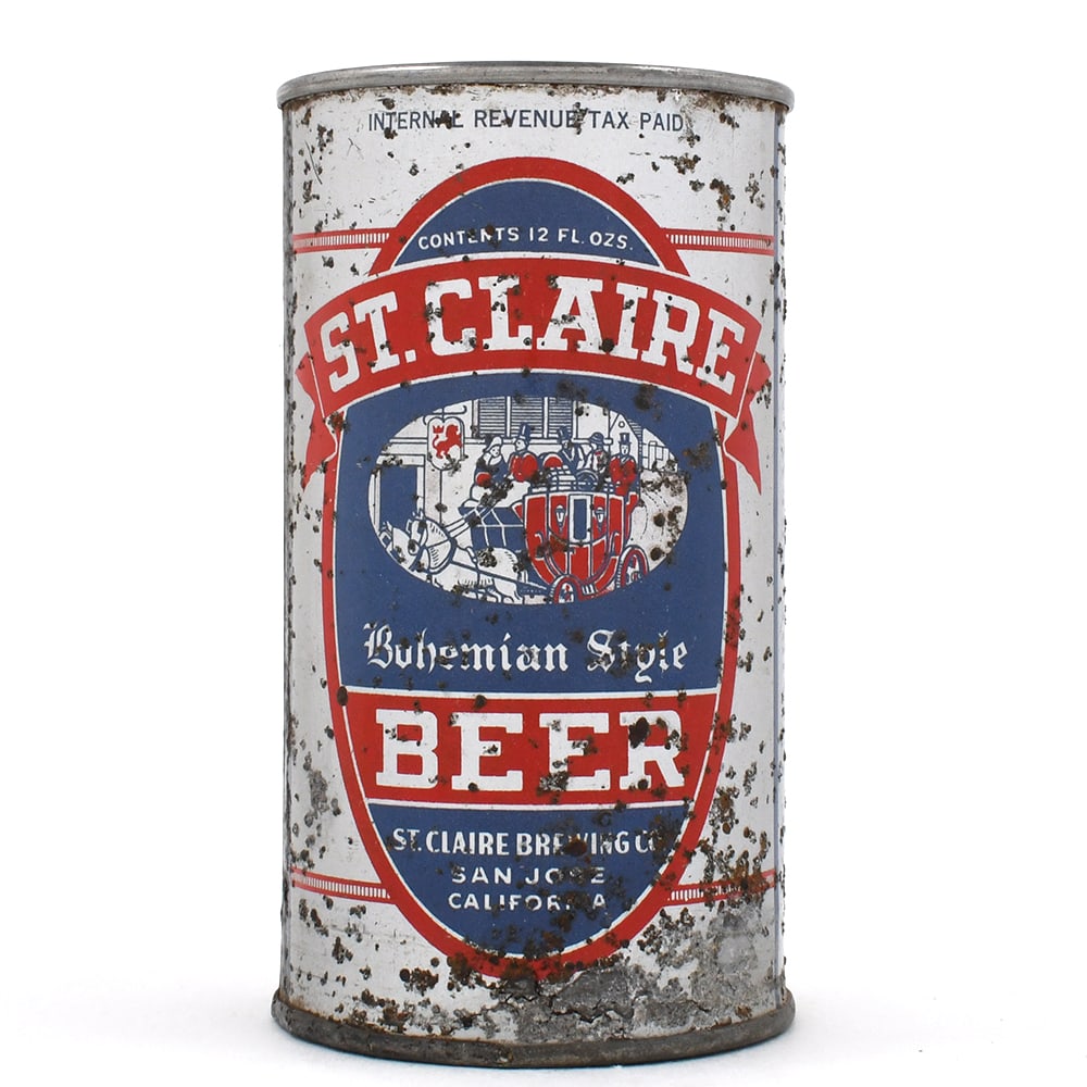 St Claire Bohemian Style Beer Flat Top 135-14: Brewer/Business Name: St. Claire Brewing Co., San Jose, California Manufacturer/Plant: Pacific Can Co.Date of manufacture: