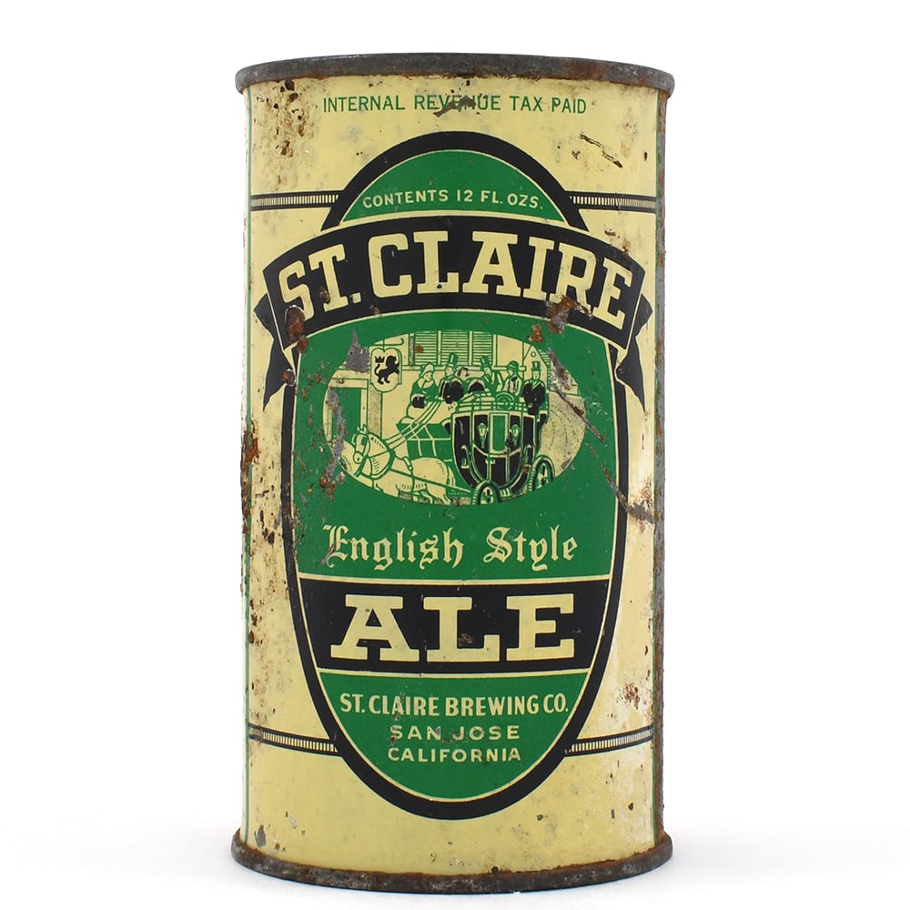 St Claire English Style Ale Flat Top 135-13: Brewer/Business Name: St. Claire Brewing Co., San Jose, California Manufacturer/Plant: Pacific Can Co.Date of manufacture:
