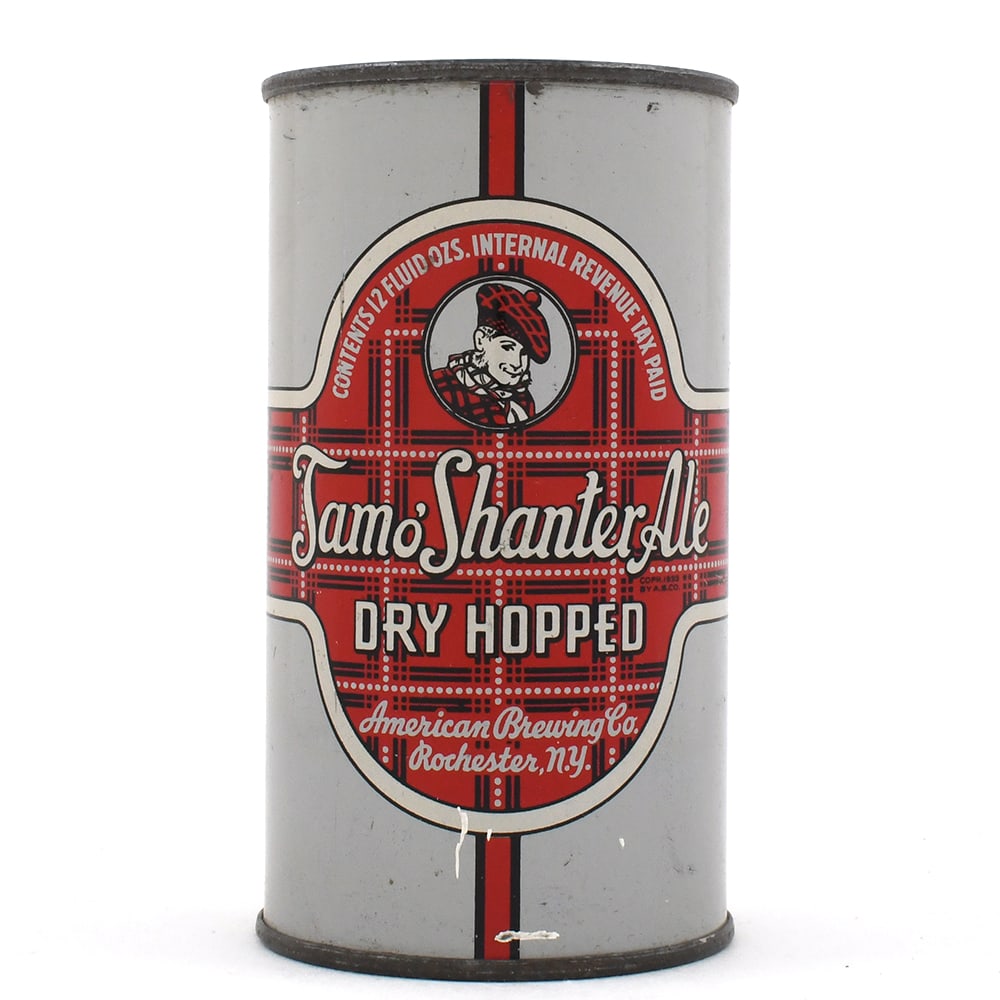 Tam o Shanter Dry Hopped Ale Instructional Flat Top ENAMEL 138-12 OI 783: Brewer/Business Name: American Brewing Co., Rochester, New York Manufacturer/Plant: American Can Co.Date of manufacture: