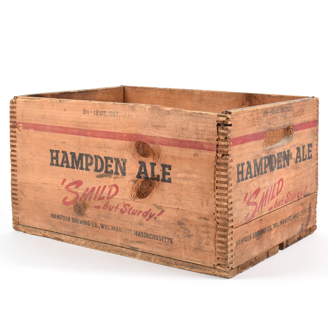 Hampden Ale 1940s Wood Bottle Crate SMILD BUT STURDY OUTSTANDING: Brewer/Business Name: Hampden Brewing Co., Willimansett, Massachusetts Manufacturer/Plant: Unknown Date of manufacture: