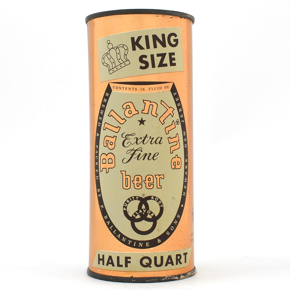 Ballantine Extra Fine Beer 16-ounce Flat Top 224-21: Brewer/Business Name: P. Ballantine & Sons, Newark, New Jersey Manufacturer/Plant: American Can Co. Date of manufacture: