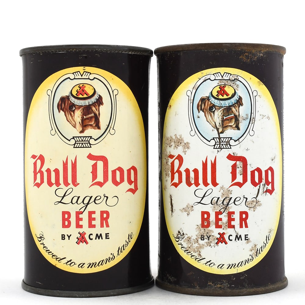 Bull Dog Lager Beer Flat Tops Lot of 2 Different LA SF (1 of 6)