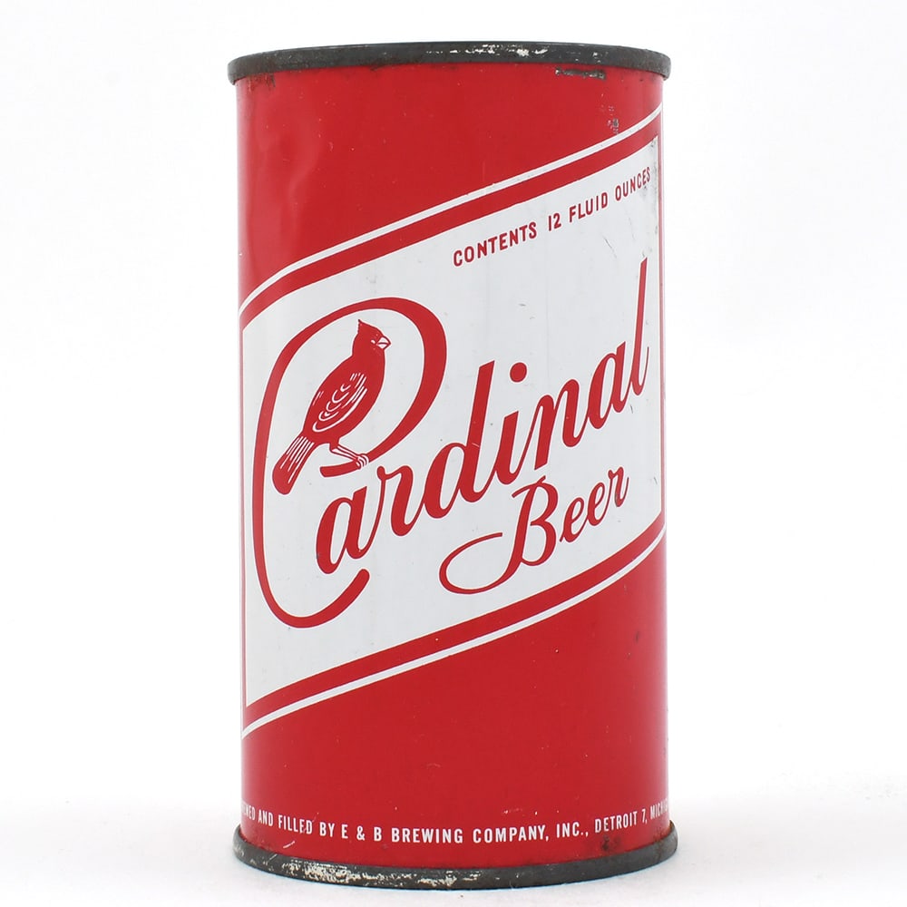 Cardinal Beer Flat Top 48-20: Brewer/Business Name: E & B Brewing Co., Detroit, Michigan Manufacturer/Plant: Continental Can Co. Date of manufacture: