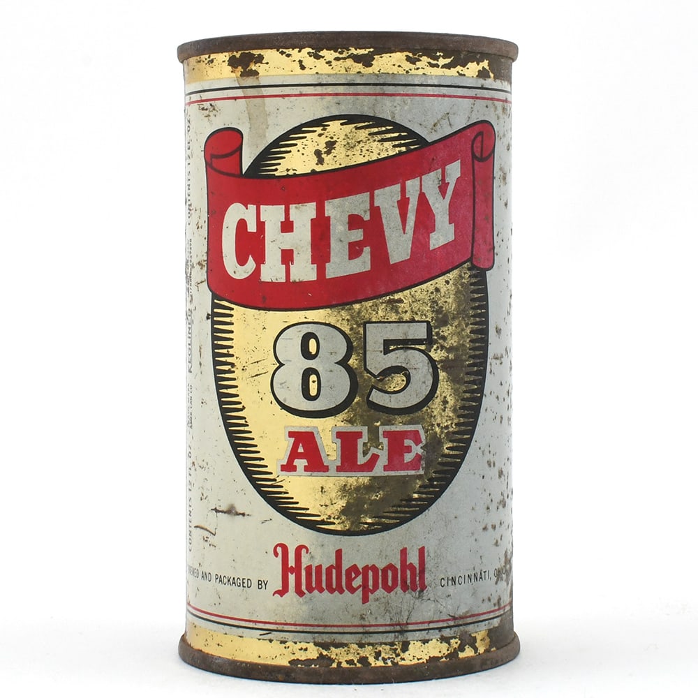 Chevy 85 Ale Flat Top ALABAMA TAX LID 49-22: Brewer/Business Name: Hudepohl Brewing Co., Cincinnati, Ohio Manufacturer/Plant: American Can Co. Date of manufacture:
