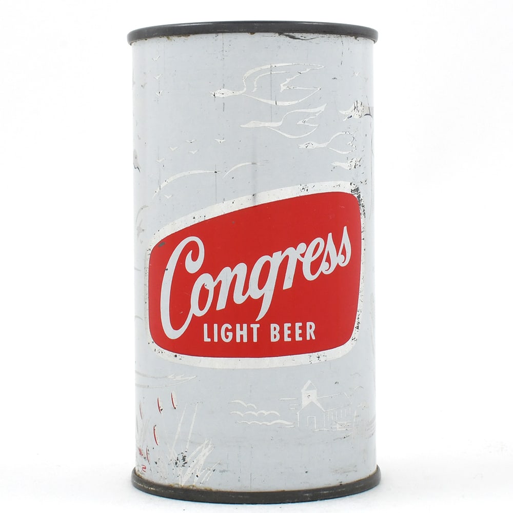 Congress Light Beer Set Flat Top GEESE 50-31 SHARP: Brewer/Business Name: Haberle Congress Brewing Co., Syracuse, New York Manufacturer/Plant: Continental Can Co. Date of manufacture: circa 1950s Canning Code: n/a USBC reference: 50-31 USBCOI