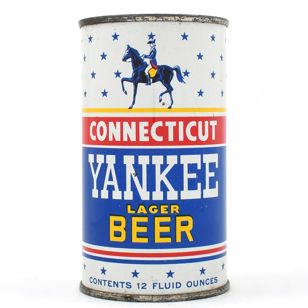 Connecticut Yankee Lager Beer Flat Top MERRIMACK 51-8: Brewer/Business Name: Merrimack Brewing Co., Lowell, Massachusetts Manufacturer/Plant: American Can Co. Date of manufacture: circa 1950s Canning Code: n/a USBC reference: 51-8 USBCOI reference:
