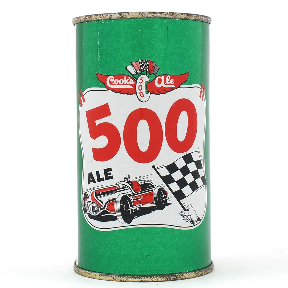 Cooks 500 Ale Flat Top 51-9 GORGEOUS: Brewer/Business Name: F. W. Cook Co., Evansville, Indiana Manufacturer/Plant: Continental Can Co. Date of manufacture: circa 1950s Canning Code: n/a USBC reference: 51-9 USBCOI reference: