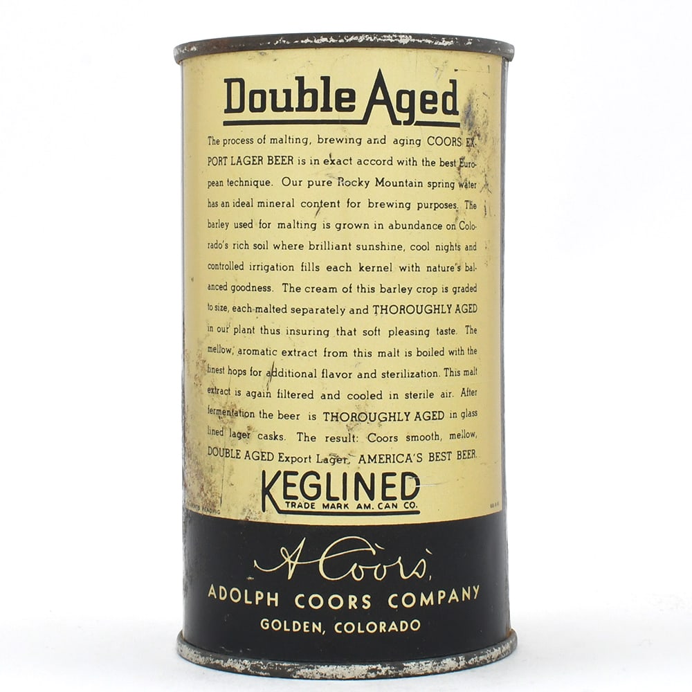 Coors Golden Export Lager Beer Flat Top DOUBLE AGED 51-16 (1 of 6)