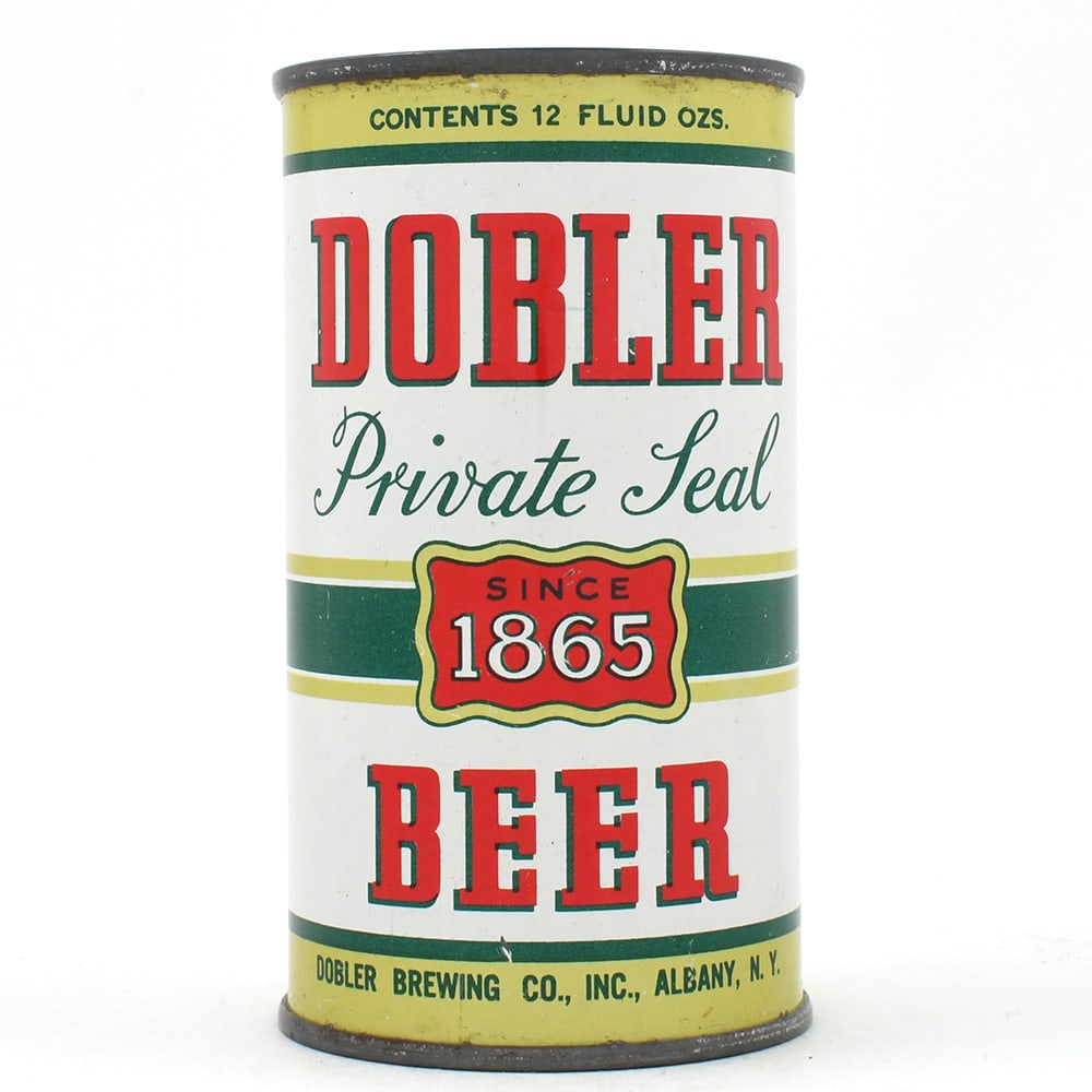 Dobler Private Seal Beer Flat Top 54-12 CLEAN: Brewer/Business Name: Dobler Brewing Co., Albany, New York Manufacturer/Plant: American Can Co. Date of manufacture: