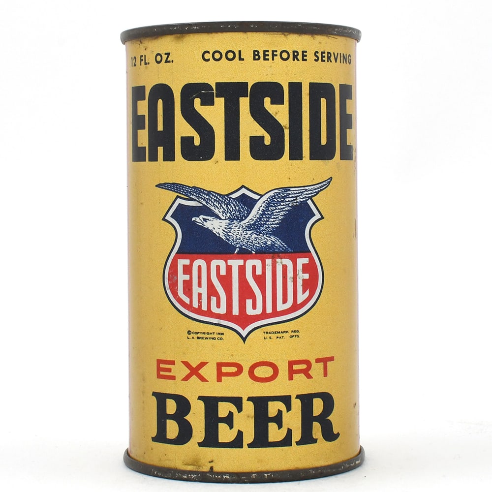 Eastside Export Beer Instructional Flat Top 58-5 OI 224 SHARP: Brewer/Business Name: Los Angeles Brewing Co., Los Angeles, California Manufacturer/Plant: American Can Co. Date of manufacture: