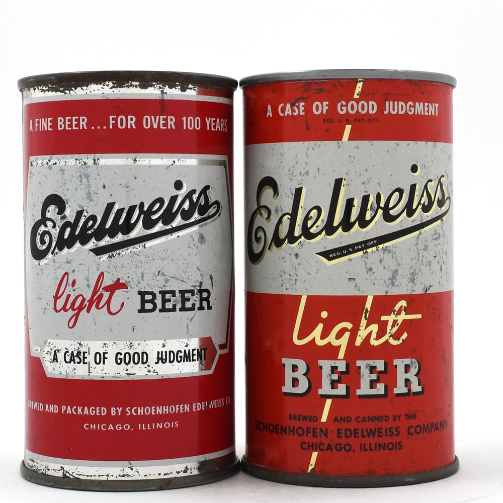 Edelweiss Light Beer Flat Tops Lot of 2 Different (1 of 6)